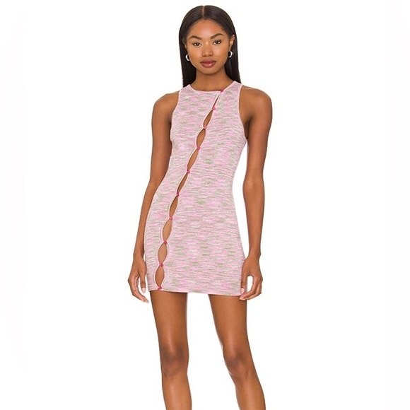NWT Superdown Zariah Pink Sleeveless button up Dress pink multi - Picture 1 of 5